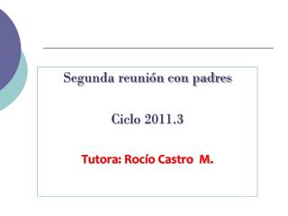 Segunda reunión con padres Ciclo 2011.3 Tutora: Rocío Castro M.