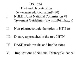 OST 524 Diet and Hypertension