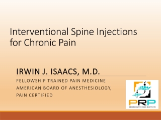 Interventional Spine Injections for Chronic Pain