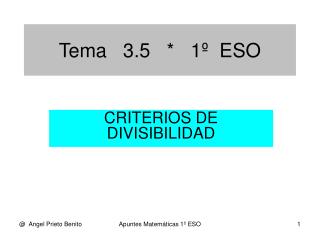 Tema 3.5 * 1º ESO