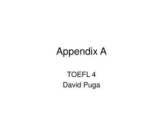 Appendix A