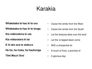 PPT - Karakia PowerPoint Presentation - ID:3445857