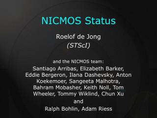 NICMOS Status