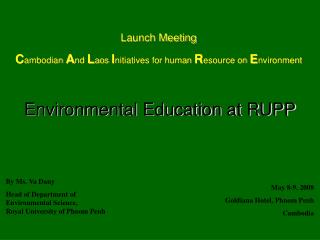 Environmental Education at RUPP