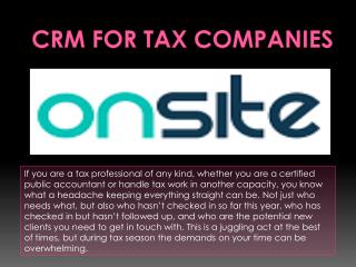 CRM for Tax Companies