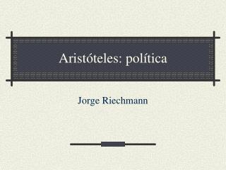 Aristóteles: política