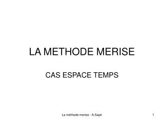 LA METHODE MERISE