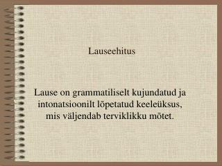 Lauseehitus