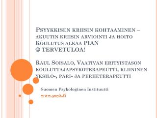Suomen Psykologinen Instituutti psyk.fi