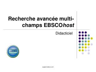 Recherche avancée multi-champs EBSCO host
