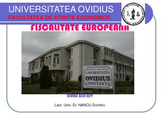 UNIVERSITATEA OVIDIUS FACULTATEA DE STIINTE ECONOMICE