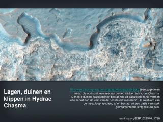 Lagen, duinen en klippen in Hydrae Chasma