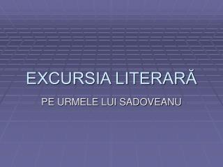 EXCURSIA LITERARĂ