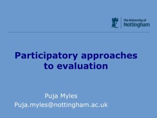 Participatory approaches to evaluation