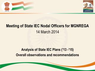 Meeting of State IEC Nodal Officers for MGNREGA 14 March 2014