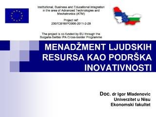 MENADŽMENT LJUDSKIH RESURSA KAO PODRŠKA INOVATIVNOSTI