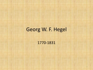 Georg W. F. Hegel