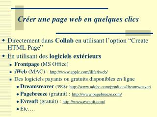 Créer une page web en quelques clics