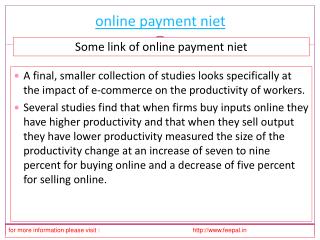 New update about online payment niet