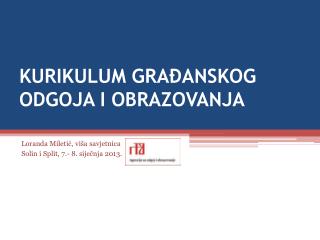 KURIKULUM GRAĐANSKOG ODGOJA I OBRAZOVANJA