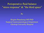 Perioperative fluid balance stress response the third space By Birgitte Brandstrup MD PhD Surgical Gastroenterol
