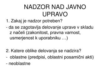 NADZOR NAD JAVNO UPRAVO