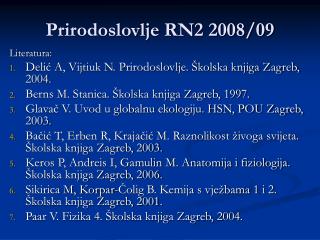 Prirodoslovlje RN2 2008/09