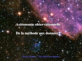 Astronomie observationnelle De la méthode aux données