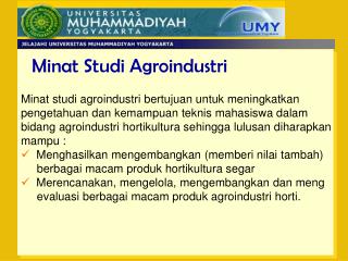 Minat Studi Agroindustri