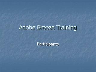 Adobe Breeze Training