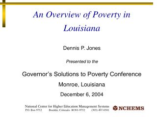 An Overview of Poverty in Louisiana