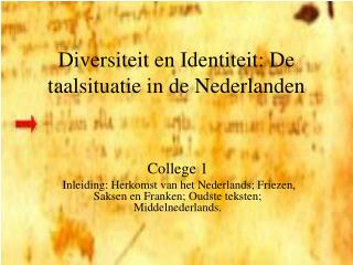 Diversiteit en Identiteit: De taalsituatie in de Nederlanden