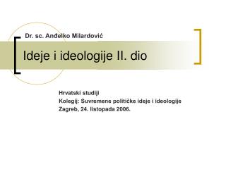 Ideje i ideologije II. dio