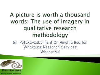 A picture is worth a thousand words: The use of imagery in qualitative research methodology