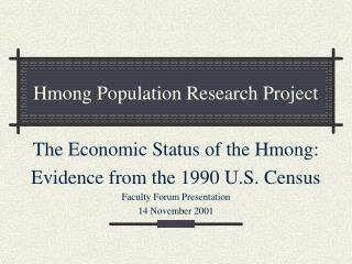 Hmong Population Research Project