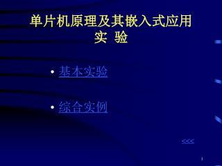 单片机原理及其嵌入式应用 实 验