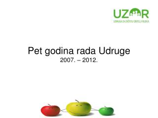 Pet godina rada Udruge 2007. – 2012.