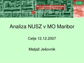 Analiza NUSZ v MO Maribor