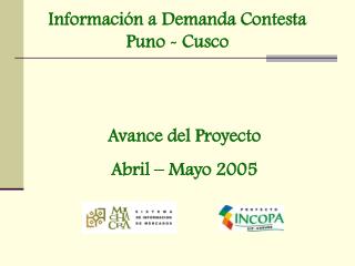 Información a Demanda Contesta Puno - Cusco