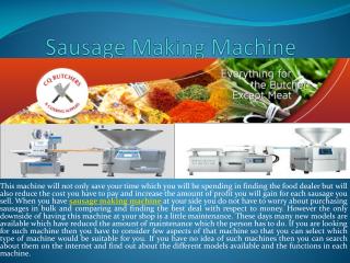 Sausage Making Machine and Butcher Shop Supplies