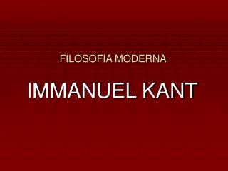 FILOSOFIA MODERNA