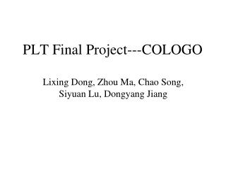 PLT Final Project---COLOGO