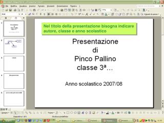 Nel titolo della presentazione bisogna indicare autore, classe e anno scolastico