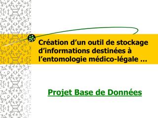 Création d’un outil de stockage d’informations destinées à l’entomologie médico-légale …
