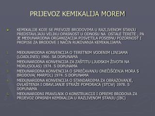 PRIJEVOZ KEMIKALIJA MOREM