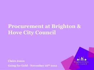 Procurement at Brighton &amp; Hove City Council