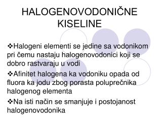 HALOGENOVODONIČNE KISELINE