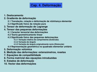 Cap. 4. Deformação