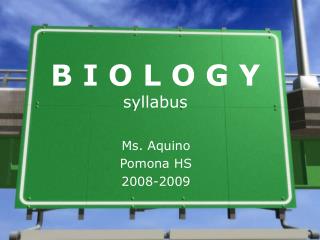 B I O L O G Y syllabus