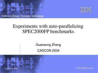 Experiments with auto-parallelizing SPEC2000FP benchmarks